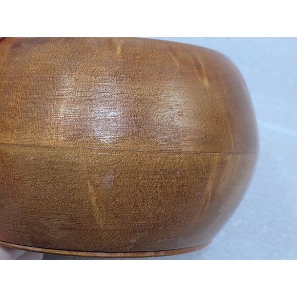 Artisan Crafted Wooden Bowl Trinkets Desktop Cottage Core 3" - Picture 6 of 9